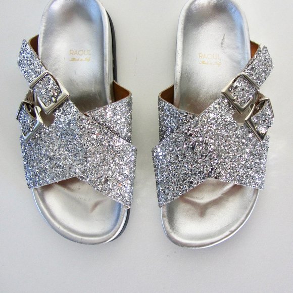 Glitter Sequin Slides Sandals - Picture 1 of 7